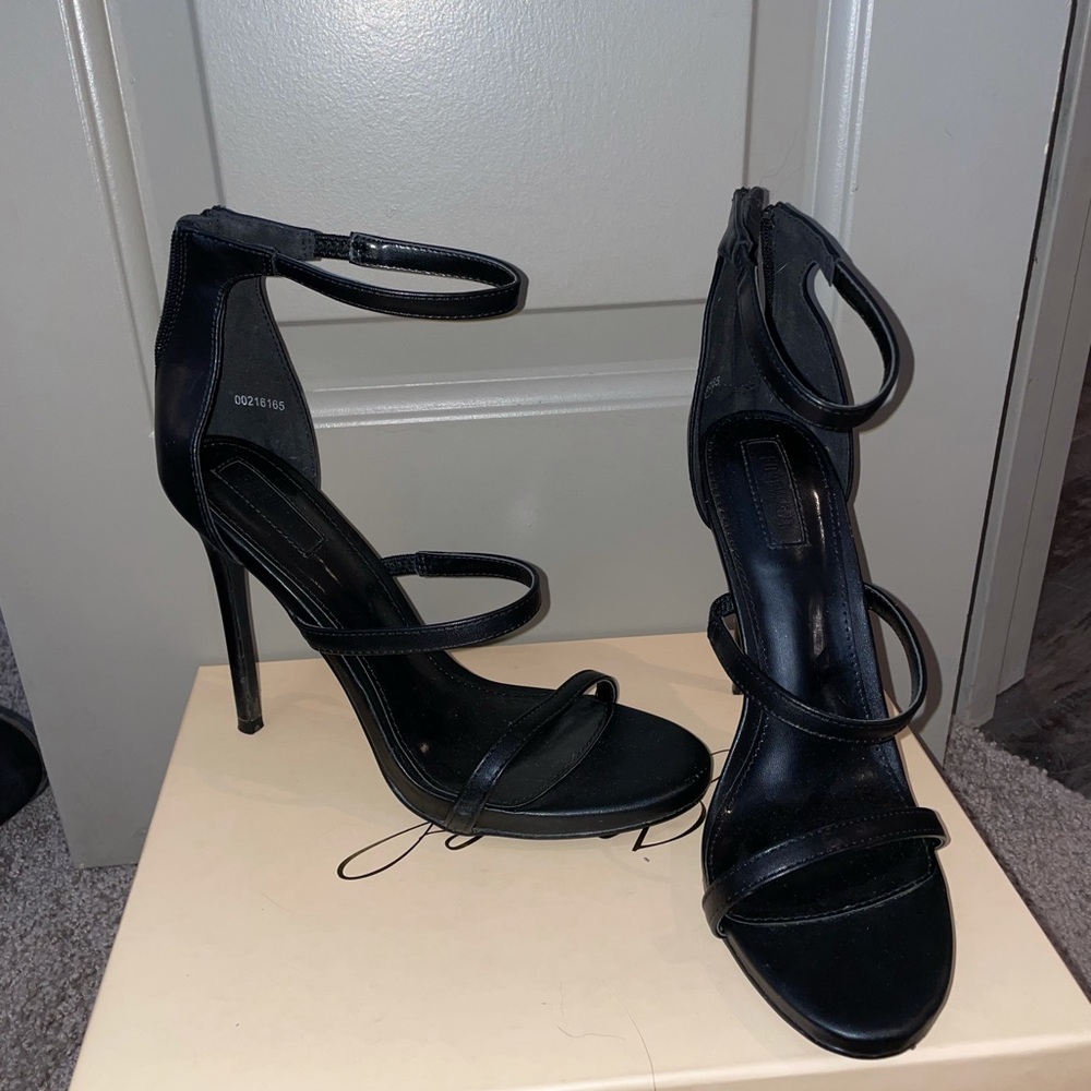 Black strappy heels